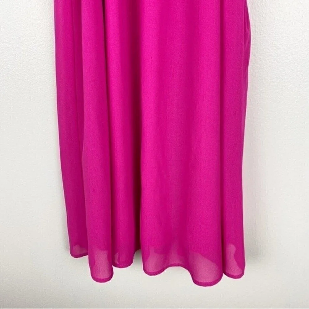 Lulu's Tell Me Fuchsia Swing Lightweight Flirty Swing Mini Dress Size S - Picture 5 of 10